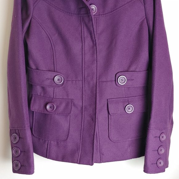 Vtg JACK Women's Winter Coat Sz L Purple Many Features Stylish Hip Length - Picture 3 of 9